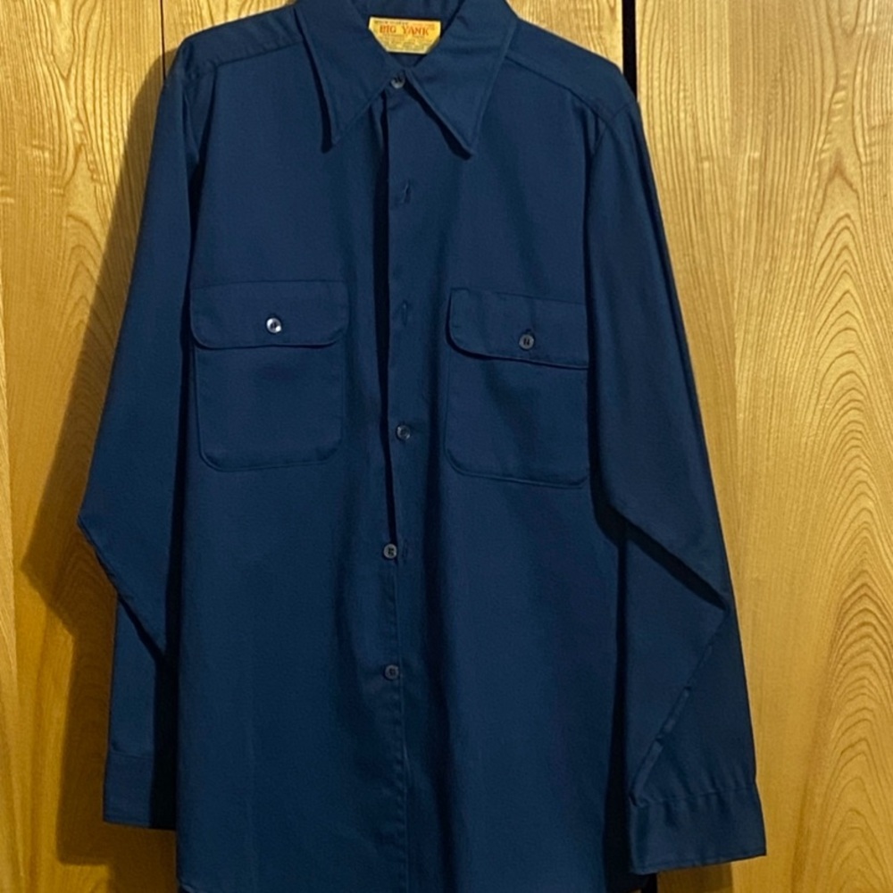 Navy Blue Button-Up Shirt